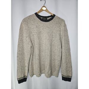 Eddie Bauer Crew Neck Pullover Sweater Mens XXL Oatmeal Wool Blend Vintage